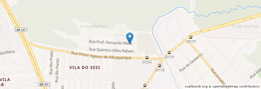 Mapa de ubicacion de USF Vila do Sesi en Brésil, Région Nord-Est, Pernambouc, Região Geográgica Imediata Do Recife, Região Geográfica Intermediária Do Recife, Região Metropolitana Do Recife, Recife.
