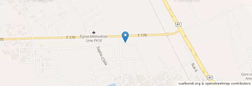 Mapa de ubicacion de Café Express en Ivoorkust, Abidjan, Abobo.