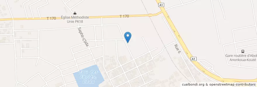 Mapa de ubicacion de Maquis en コートジボワール, アビジャン, Abobo.