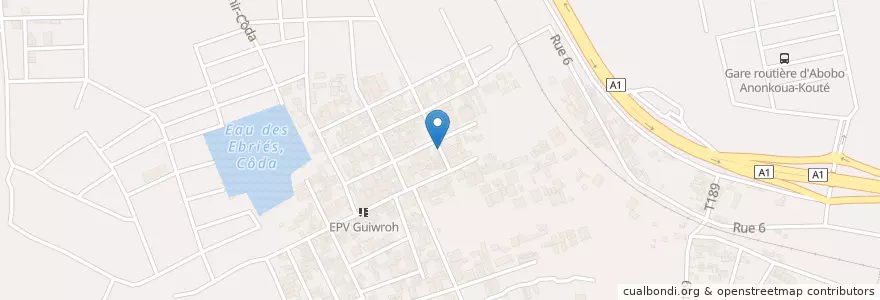 Mapa de ubicacion de Minutes Cyber Shop en Fildişi Sahili, Abican, Abobo.
