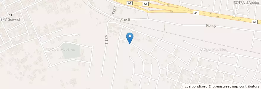 Mapa de ubicacion de Maquis Restaurant Agneby-Tiassa en Ivoorkust, Abidjan, Abobo.
