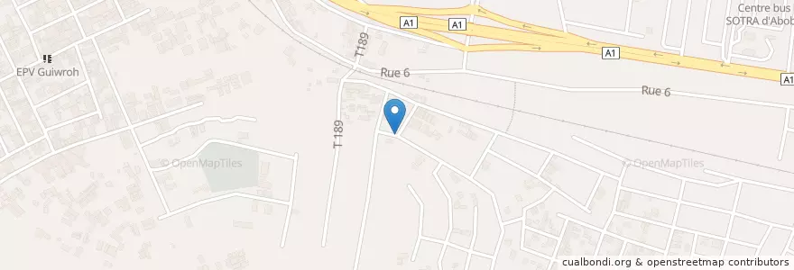 Mapa de ubicacion de Maquis la Rue des Chefs en Costa Do Marfim, Abidjan, Abobo.
