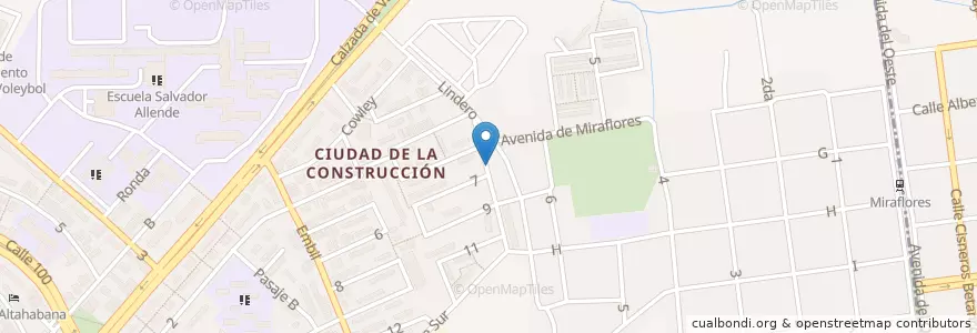 Mapa de ubicacion de consultorio médico en Cuba, L'Avana, Boyeros.