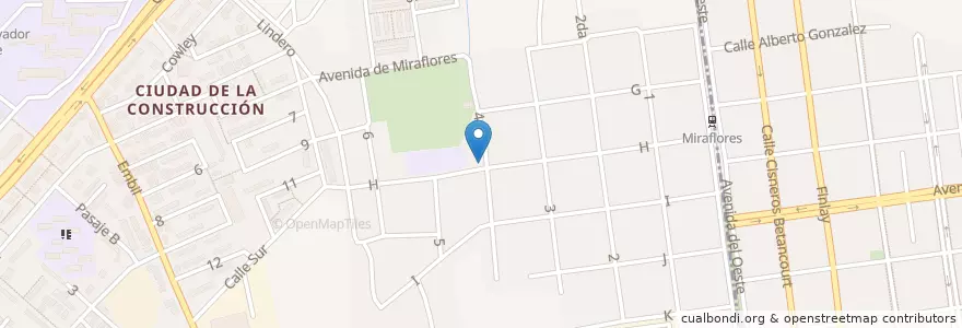 Mapa de ubicacion de Círculo Infantil Carrusel de Flores en 쿠바, La Habana, Boyeros.