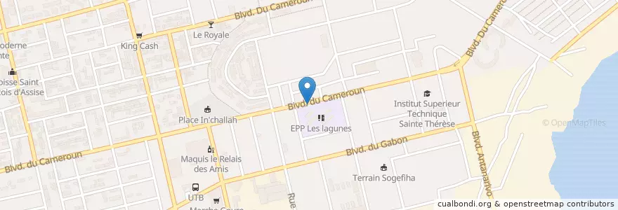 Mapa de ubicacion de Cafétéria en Côte D’Ivoire, Abidjan, Koumassi.