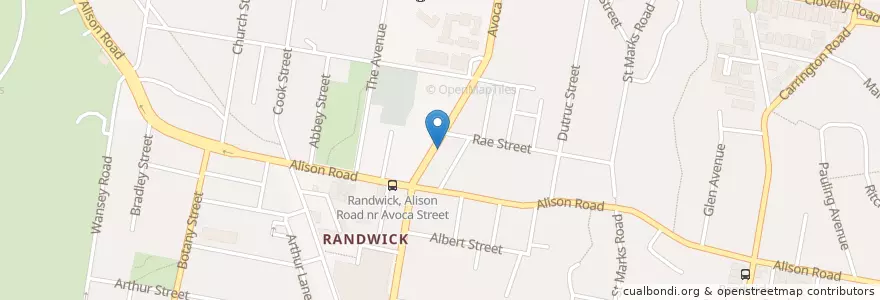 Mapa de ubicacion de Nepalese Restaurant en 澳大利亚, 新南威尔士州, Sydney, Randwick City Council.