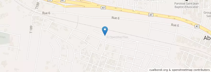Mapa de ubicacion de EPV Saint Roger Boli en 科特迪瓦, 阿比让, Abobo.