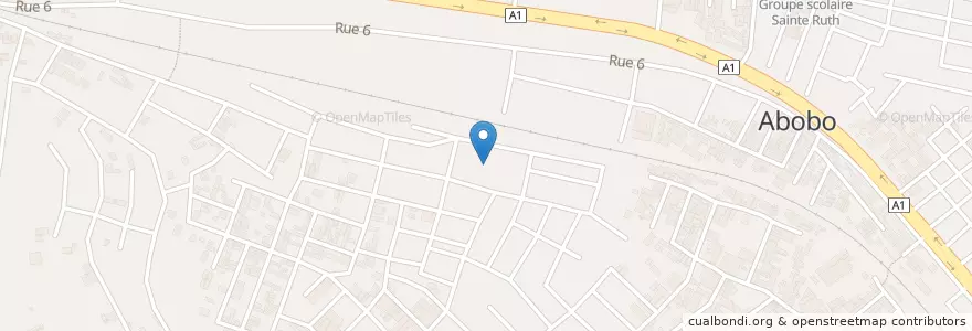 Mapa de ubicacion de Restaurant en コートジボワール, アビジャン, Abobo.