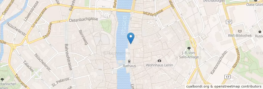 Mapa de ubicacion de Joe & The Juice en スイス, チューリッヒ, Bezirk Zürich, Zürich.