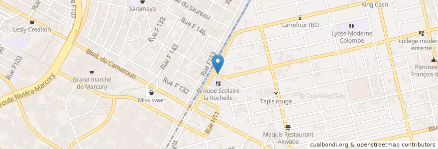 Mapa de ubicacion de Maquis Restaurant Chez Aimé en Fildişi Sahili, Abican, Marcory.