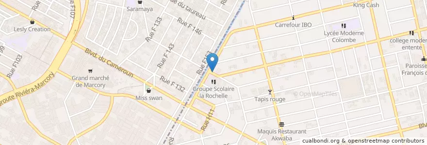 Mapa de ubicacion de Garba Choco en Côte D'Ivoire, Abidjan, Marcory.