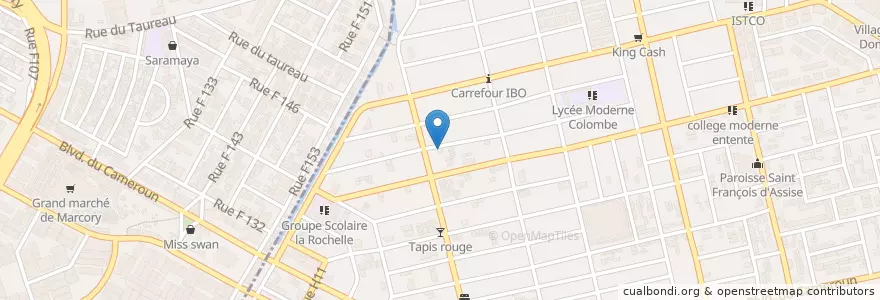 Mapa de ubicacion de Mission Evangélique de Restauration Par l'Esprit Saint en Ivoorkust, Abidjan, Marcory.