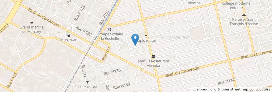 Mapa de ubicacion de Restaurant Grace Divine en コートジボワール, アビジャン, Marcory.