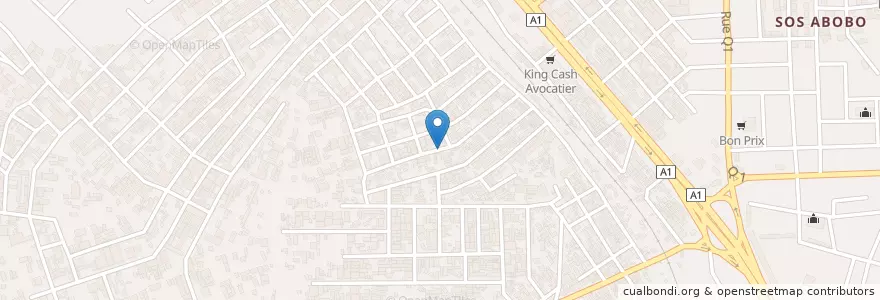 Mapa de ubicacion de Cyber café en Costa D'Avorio, Abidjan, Abobo.