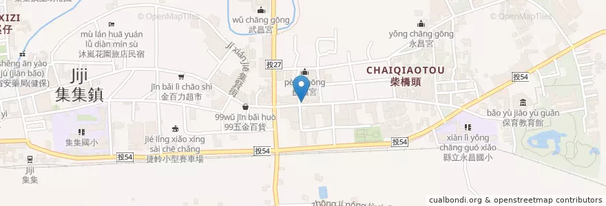 Mapa de ubicacion de 八張漢堡早餐店 en Taiwan, Taiwan, Landkreis Nantou, Jiji.