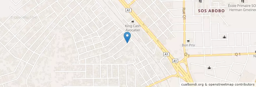 Mapa de ubicacion de Mosquée Hiziboulaye en コートジボワール, アビジャン, Abobo.