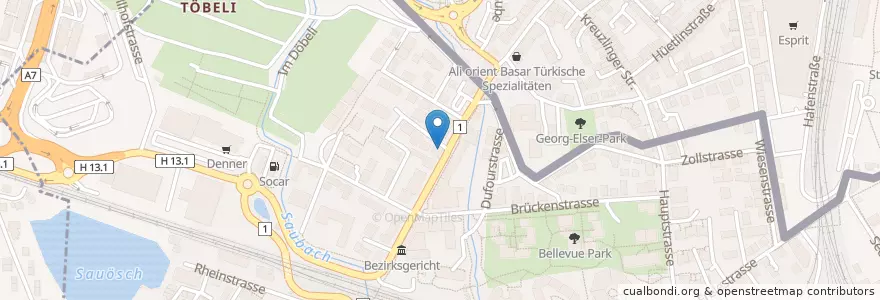 Mapa de ubicacion de Casa Diez en سويسرا, Thurgau, Bezirk Kreuzlingen, Kreuzlingen.