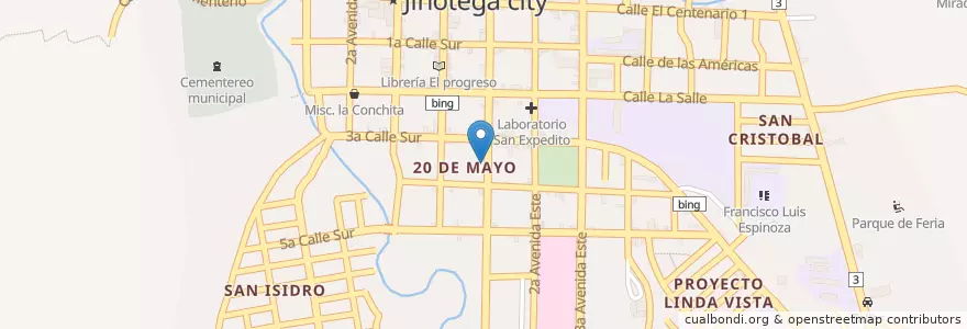 Mapa de ubicacion de Radio Columbia 98.9 FM en Nicaragua, Jinotega, Jinotega (Municipio).