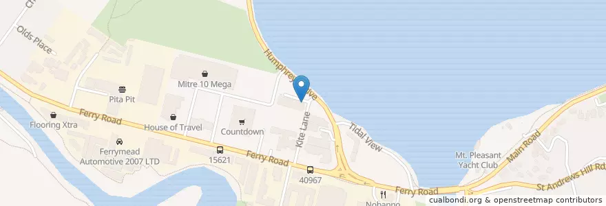 Mapa de ubicacion de Kenzo en Nouvelle-Zélande, Canterbury, Christchurch City, Linwood-Central-Heathcote Community, Ferrymead.