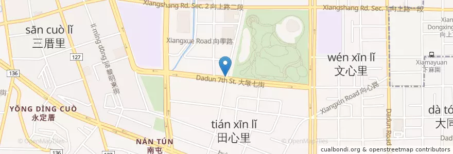 Mapa de ubicacion de 益品書屋 en Taiwán, Taichung, 南屯區.