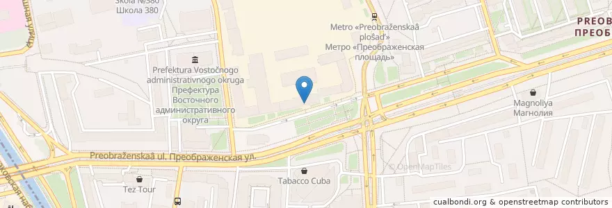 Mapa de ubicacion de Нон Ла en Rusland, Centraal Federaal District, Moskou, Восточный Административный Округ, Район Преображенское.