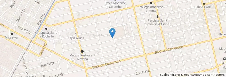 Mapa de ubicacion de Lessou Auto Ecole en コートジボワール, アビジャン, Koumassi, Marcory.