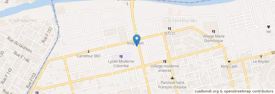 Mapa de ubicacion de Eglise Bon Berger International en Ivory Coast, Abidjan, Marcory.