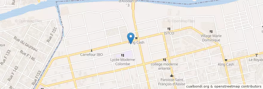 Mapa de ubicacion de Café Express en ساحل عاج, آبیجان, Marcory.