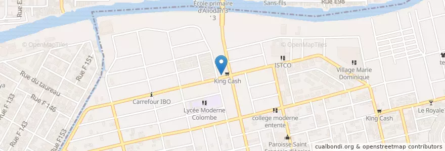 Mapa de ubicacion de Kiosque en Ivoorkust, Abidjan, Marcory.