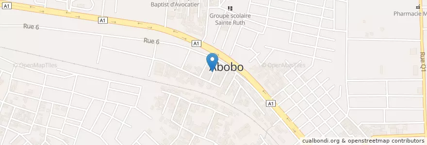 Mapa de ubicacion de Cave en コートジボワール, アビジャン, Abobo.