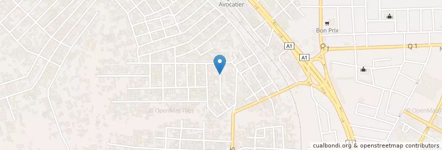 Mapa de ubicacion de EPV Ayévô en 코트디부아르, 아비장, Abobo.