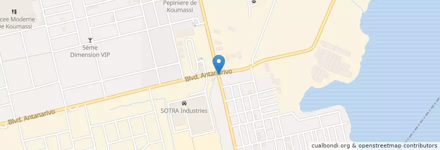 Mapa de ubicacion de Mobile money (Orange, MTN, Moov) en Fildişi Sahili, Abican, Koumassi.