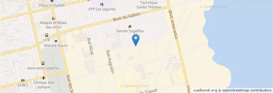 Mapa de ubicacion de Eglise apostolique du Christ en Costa D'Avorio, Abidjan, Koumassi.