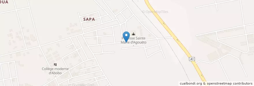 Mapa de ubicacion de EPV Les Saints Anges en コートジボワール, アビジャン, Abobo.