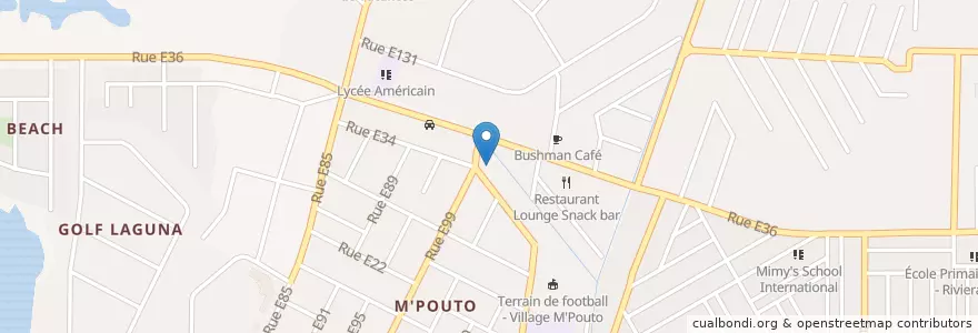 Mapa de ubicacion de Eglise Assemblée de DIEU M'pouto en 코트디부아르, 아비장, Cocody.