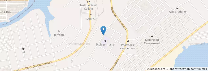 Mapa de ubicacion de Mobile money (Orange, MTN, Moov) en Ivoorkust, Abidjan, Koumassi.