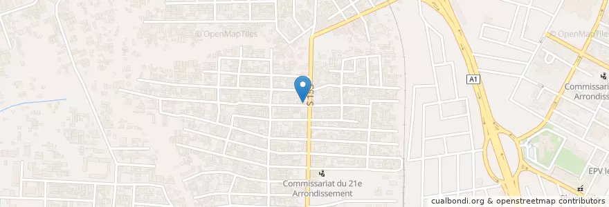 Mapa de ubicacion de Cafe Express en ساحل عاج, آبیجان, Abobo.