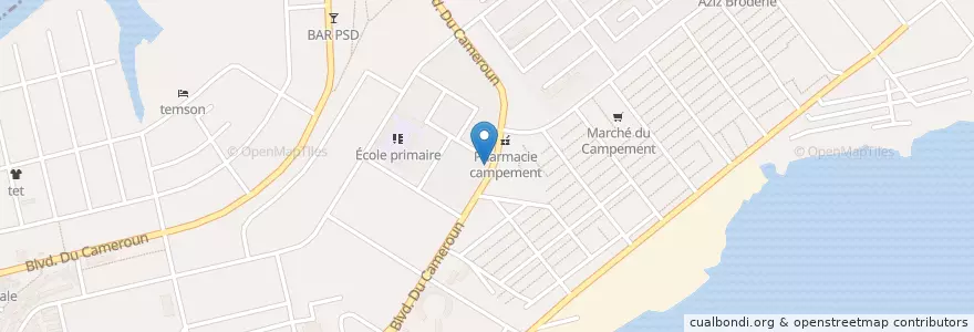 Mapa de ubicacion de Kiosque en Côte D'Ivoire, Abidjan, Koumassi.