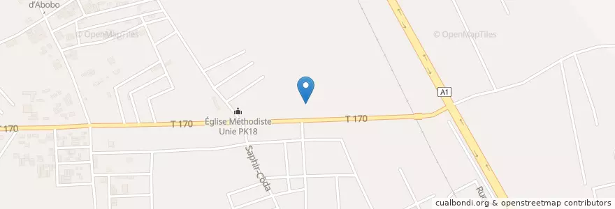 Mapa de ubicacion de Restaurant en Côte D’Ivoire, Abidjan, Abobo.