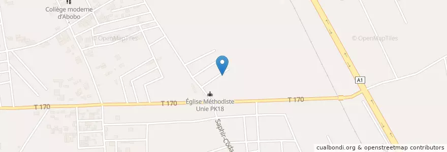 Mapa de ubicacion de CSU d'Abobo PK 18 en Ivoorkust, Abidjan, Abobo.