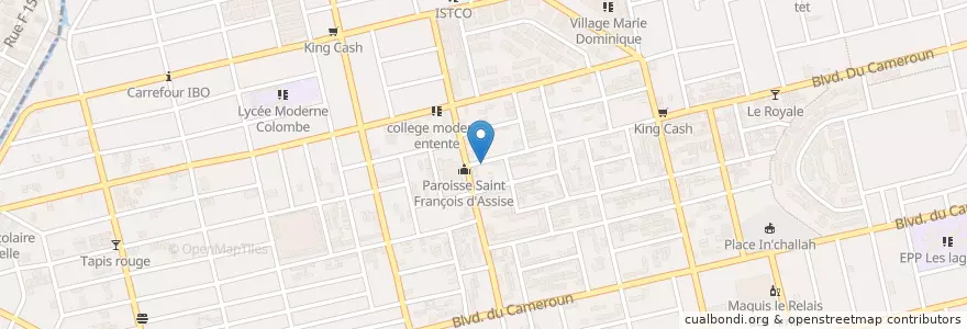 Mapa de ubicacion de Café express en ساحل عاج, آبیجان, Koumassi.