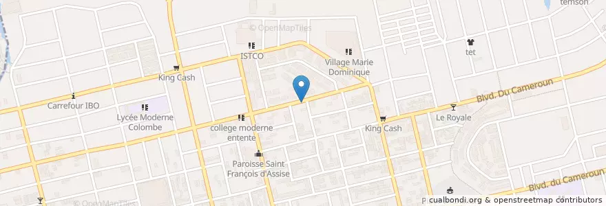 Mapa de ubicacion de Mosquée Tawfike en Côte D’Ivoire, Abidjan, Koumassi.