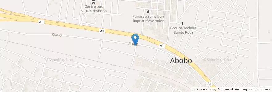 Mapa de ubicacion de Orange Money en Costa D'Avorio, Abidjan, Abobo.