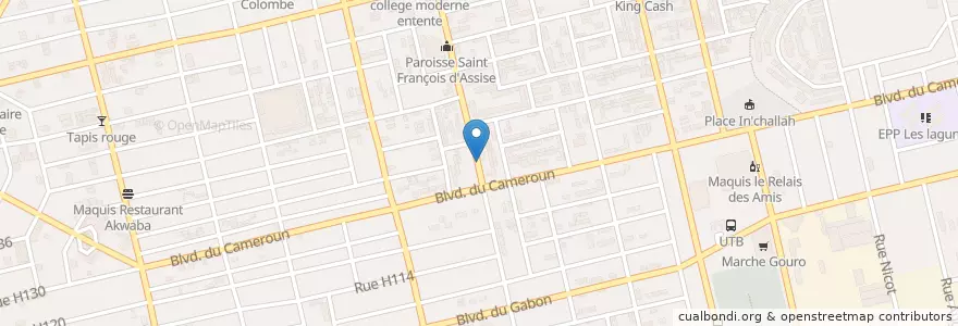 Mapa de ubicacion de Infirmerie Noura en Costa D'Avorio, Abidjan, Koumassi.