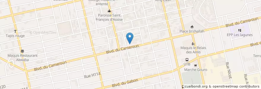 Mapa de ubicacion de Pharmacie Saint Louis en Fildişi Sahili, Abican, Koumassi.