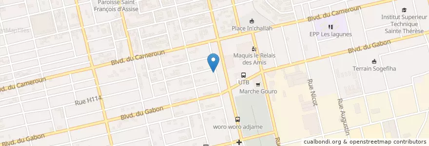 Mapa de ubicacion de Pull Off Bar VIP en Fildişi Sahili, Abican, Koumassi.