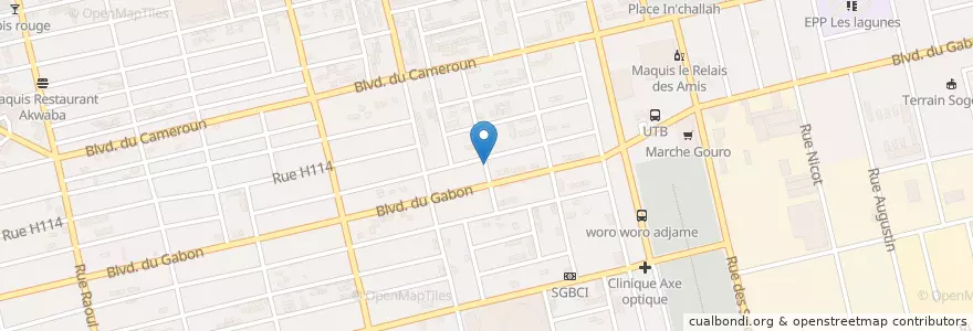 Mapa de ubicacion de Groupe Scolaire ILA en ساحل عاج, آبیجان, Koumassi.