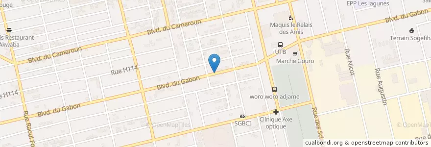 Mapa de ubicacion de cybercafé en ساحل عاج, آبیجان, Koumassi.