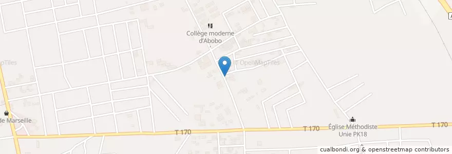 Mapa de ubicacion de Centre de Santé en Costa D'Avorio, Abidjan, Abobo.