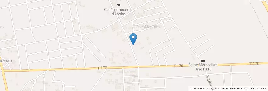 Mapa de ubicacion de Maquis Chez Tantie Feli en Costa De Marfil, Abiyán, Abobo.